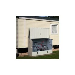 Abri à Vélos En Métal 1750L Crème 1,74m² + Kit D'ancrage TRIMETALS -Abri De Jardin abri a velos en metal 1750l creme 174m trimetals 2