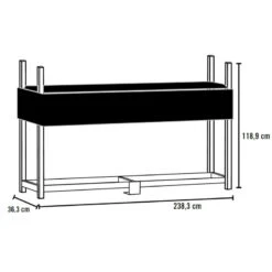 Abri Bûches En Acier Et Polyester 300D Capacité 2m³ Noir - ShelterLogic -Abri De Jardin abri buches en acier et polyester 300d capacite 2m noir shelterlogic 2