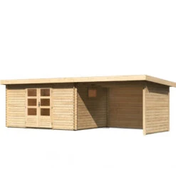 Abri De Jardin 11,49m² En Bois Massif 40mm Trittau 5 Avec Appentis 330cm, Paroi Arrière Et Latérale – Karibu -Abri De Jardin abri de jardin 1149m en bois massif 40mm trittau 5 avec appentis 330cm paroi arriere et laterale woodfeeling 2