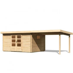 Abri De Jardin 11,49m² En Bois Massif 40mm Trittau 5 Avec Appentis 330cm – Karibu -Abri De Jardin abri de jardin 1149m en bois massif 40mm trittau 5 avec appentis 330cm woodfeeling 2