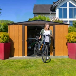 Abri De Jardin 11,58m² Toit Double Pente En Acier Galvanisé Aspect Bois Spacemaker -Abri De Jardin abri de jardin 1158m toit double pente en acier galvanise aspect bois spacemaker 5