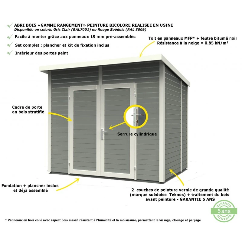 Abri De Jardin 4,31m² Skur 4 + Plancher Traité Anthracite Baltic 8 Abri De Jardin 4,31m² Skur 4 + Plancher Traité Anthracite Baltic – Image 6