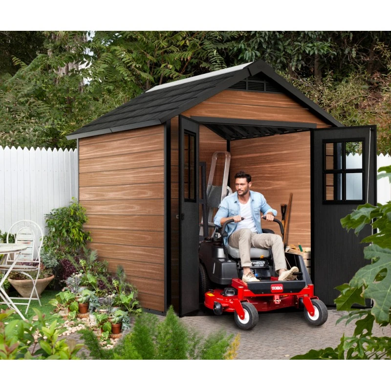 Abri De Jardin 5,12m² En Résine Imitation Bois Newton 757 - KETER 4 Abri De Jardin 5,12m² En Résine Imitation Bois Newton 757 - KETER – Image 2
