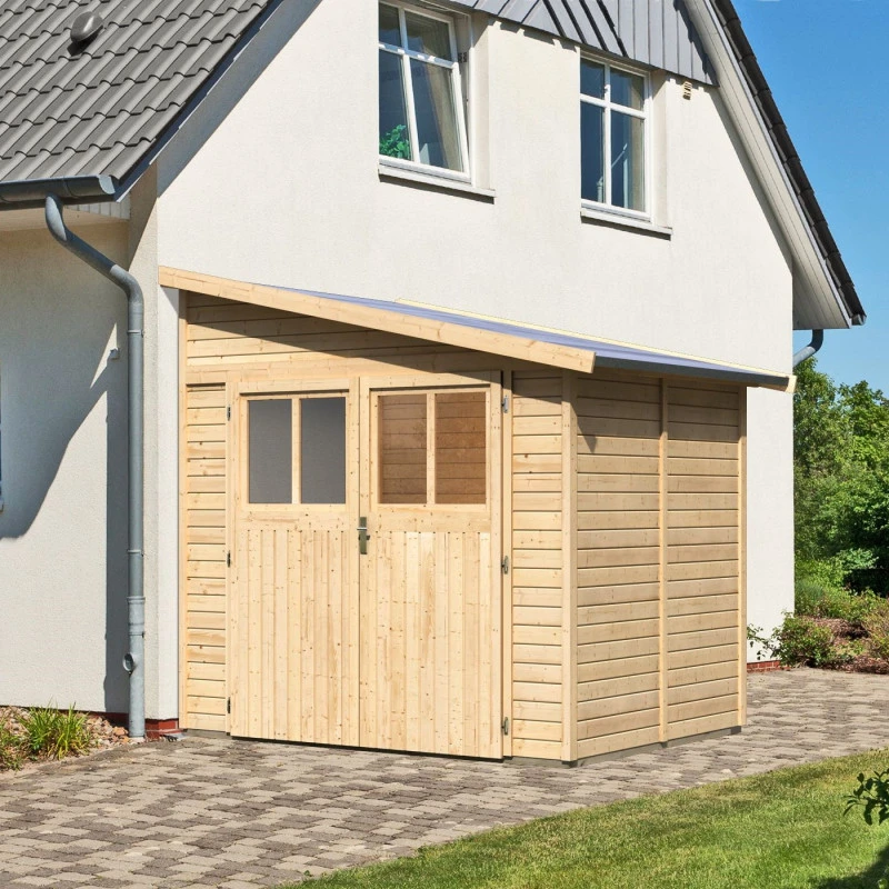 Abri De Jardin Adossé En Bois Certifié 4,18m² Bomlitz 2 - Karibu 4 Abri De Jardin Adossé En Bois Certifié 4,18m² Bomlitz 2 - Karibu – Image 2