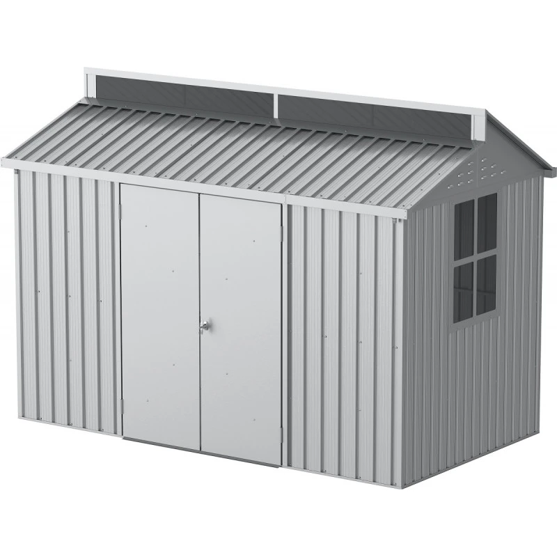 Abri De Jardin En Aluminium Gris Avec Puits De Lumière 4,33m² + Kit Fondation - DURAMAX 3 Abri De Jardin En Aluminium Gris Avec Puits De Lumière 4,33m² + Kit Fondation - DURAMAX