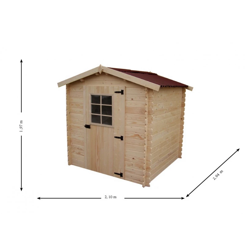 Abri De Jardin En Bois Brut 4,28m² Madriers 28mm - Habrita 4 Abri De Jardin En Bois Brut 4,28m² Madriers 28mm - Habrita – Image 2