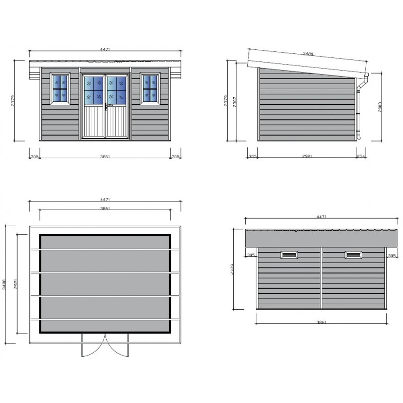 Abri De Jardin En Bois Composite 28mm Anthracite 12m² PREMIUM Toit Monopente - Woodlife Garden 8 Abri De Jardin En Bois Composite 28mm Anthracite 12m² PREMIUM Toit Monopente - Woodlife Garden – Image 6