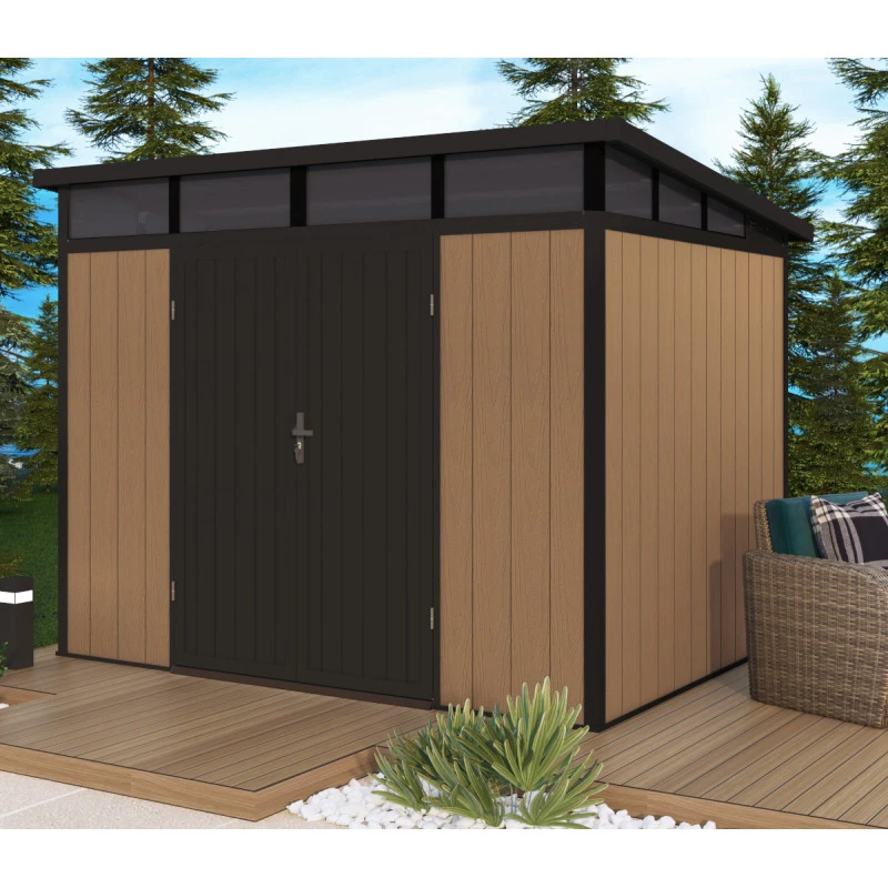 Abri De Jardin En Bois Composite 28mm Aspect Bois 6,69m² GORDON Skylight - Woodlife Garden 4 Abri De Jardin En Bois Composite 28mm Aspect Bois 6,69m² GORDON Skylight - Woodlife Garden – Image 2