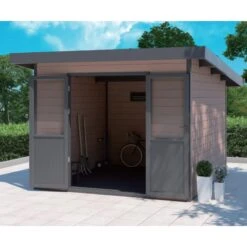 Abri De Jardin En Bois Composite 28mm Aspect Bois Vieilli 9m² PREMIUM Toit Plat - Woodlife Garden 10 Abri De Jardin En Bois Composite 28mm Aspect Bois Vieilli 9m² PREMIUM Toit Plat - Woodlife Garden -Abri De Jardin abri de jardin en bois composite 28mm aspect bois vieilli 9m premium toit plat woodlife garden 2