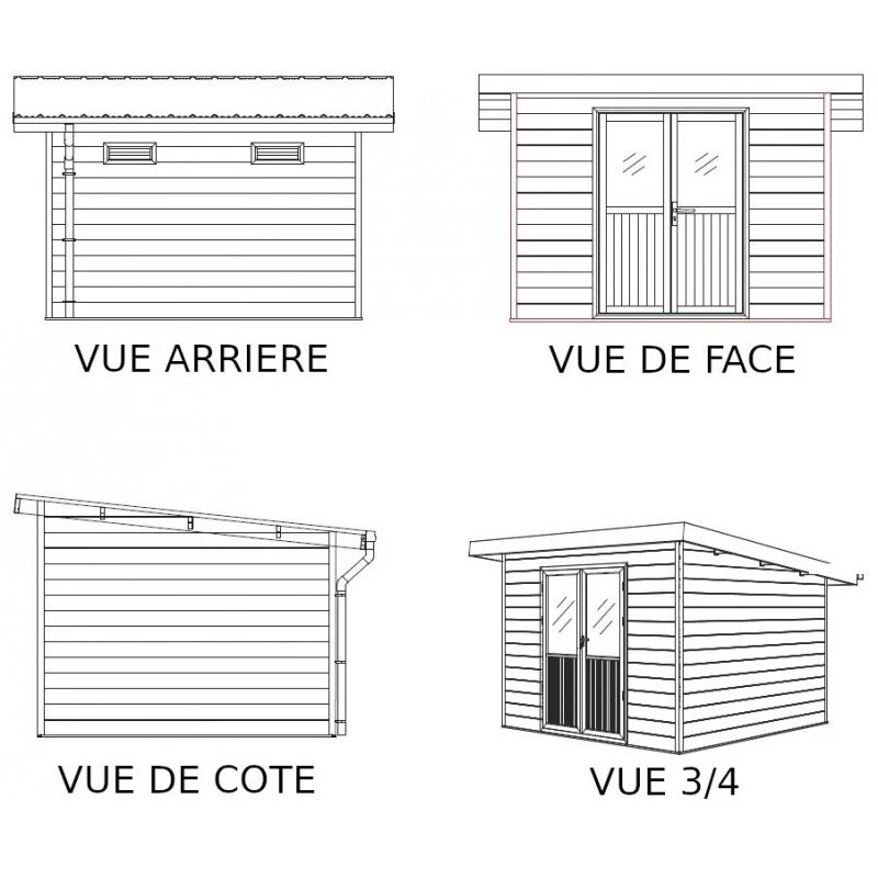 Abri De Jardin En Bois Composite 28mm Aspect Bois Vieilli 9m² PREMIUM Toit Plat - Woodlife Garden 6 Abri De Jardin En Bois Composite 28mm Aspect Bois Vieilli 9m² PREMIUM Toit Plat - Woodlife Garden – Image 4