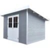 Abri De Jardin En Bois Composite 28mm Gris Clair 4,41m² PREMIUM Toit Plat - Woodlife Garden -Abri De Jardin abri de jardin en bois composite 28mm gris clair 441m premium toit plat woodlife garden