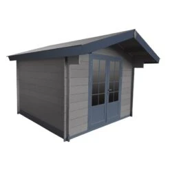 Abri De Jardin En Bois Composite 28mm Gris Foncé 9m² Double Porte Alu Et Double Vitrage - Woodlife Garden -Abri De Jardin abri de jardin en bois composite 28mm gris fonce 9m double porte alu et double vitrage woodlife 2