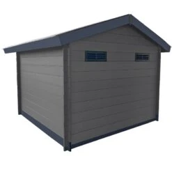 Abri De Jardin En Bois Composite 28mm Gris Foncé 9m² Double Porte Alu Et Double Vitrage - Woodlife Garden -Abri De Jardin abri de jardin en bois composite 28mm gris fonce 9m double porte alu et double vitrage woodlife 3