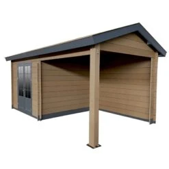 Abri De Jardin En Bois Composite Bois Vieilli 9m² + 9m² Terrasse - Woodlife Garden -Abri De Jardin abri de jardin en bois composite bois vieilli 9m 9m terrasse woodlife 2