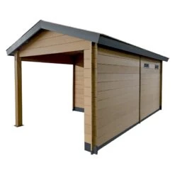 Abri De Jardin En Bois Composite Bois Vieilli 9m² + 9m² Terrasse - Woodlife Garden -Abri De Jardin abri de jardin en bois composite bois vieilli 9m 9m terrasse woodlife 4