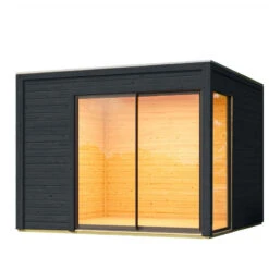 Abri De Jardin En Bois Gris Anthracite 9,49m² Avec Toit Plat - Dice 1 - Karibu -Abri De Jardin abri de jardin en bois gris anthracite 949m avec toit plat dice 1 karibu 2