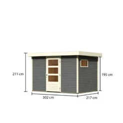 Abri De Jardin En Bois Gris Terre 6,55m² Freiburg 4 - Karibu -Abri De Jardin abri de jardin en bois gris terre 655m freiburg 4 karibu 2