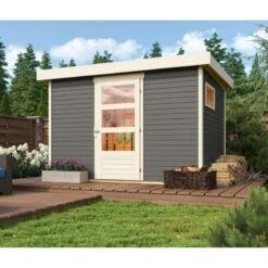 Abri De Jardin En Bois Gris Terre 6,55m² Freiburg 4 - Karibu