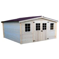 Abri De Jardin En Bois Massif 16m² – Madriers 28mm