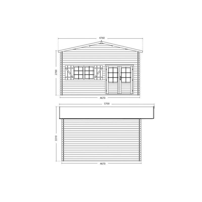 Abri De Jardin En Bois Massif 44mm - 19,2m² Jasmin + Mezzanine 8,68m² – Forest Style 5 Abri De Jardin En Bois Massif 44mm - 19,2m² Jasmin + Mezzanine 8,68m² – Forest Style – Image 3