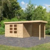 Abri De Jardin En Bois Massif 7,43m² Askola 5 Avec Appentis 240cm Et Paroi Arrière – Karibu 1 Abri De Jardin En Bois Massif 7,43m² Askola 5 Avec Appentis 240cm Et Paroi Arrière – Karibu -Abri De Jardin abri de jardin en bois massif 743m askola 5 avec appentis 240cm et paroi arriere woodfeeling