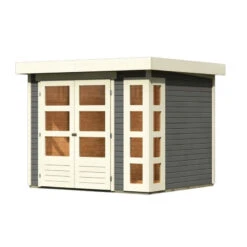 Abri De Jardin En Bois Massif Gris Terre 5,25m² Kerko 3 – Karibu -Abri De Jardin abri de jardin en bois massif gris terre 525m kerko 3 woodfeeling 2