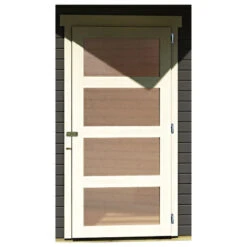 Abri De Jardin En Bois Massif Gris Terre 5,95m² Schwandorf 5 Avec Appentis 240cm Et Paroi Arrière – Karibu -Abri De Jardin abri de jardin en bois massif gris terre 595m schwandorf 5 avec appentis 240cm et paroi arriere woodfeeling 4