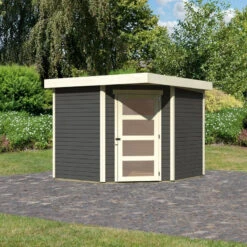 Abri De Jardin En Bois Massif Gris Terre 5,95m² Schwandorf 5 – Karibu -Abri De Jardin abri de jardin en bois massif gris terre 595m schwandorf 5 woodfeeling 1