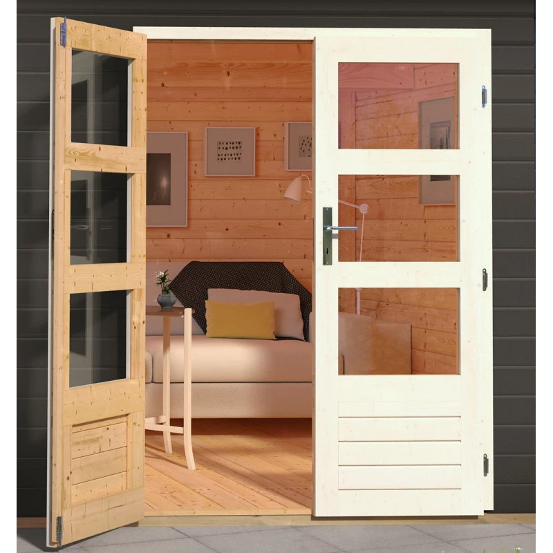 Abri De Jardin En Bois Massif Gris Terre 5,95m² Talkau 4 – Karibu 8 Abri De Jardin En Bois Massif Gris Terre 5,95m² Talkau 4 – Karibu – Image 6