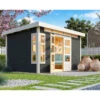 Abri De Jardin En Bois Massif Gris Terre 8,88m² Kastorf 7 – Karibu -Abri De Jardin abri de jardin en bois massif gris terre 888m kastorf 7 karibu