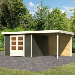 Abri De Jardin En Bois Massif Gris Terre 9,24m² Askola 6 Avec Appentis 240cm Et Paroi Arrière - Karibu 13 Abri De Jardin En Bois Massif Gris Terre 9,24m² Askola 6 Avec Appentis 240cm Et Paroi Arrière - Karibu -Abri De Jardin abri de jardin en bois massif gris terre 924m askola 6 avec appentis 240cm et paroi arriere woodfeeling 5