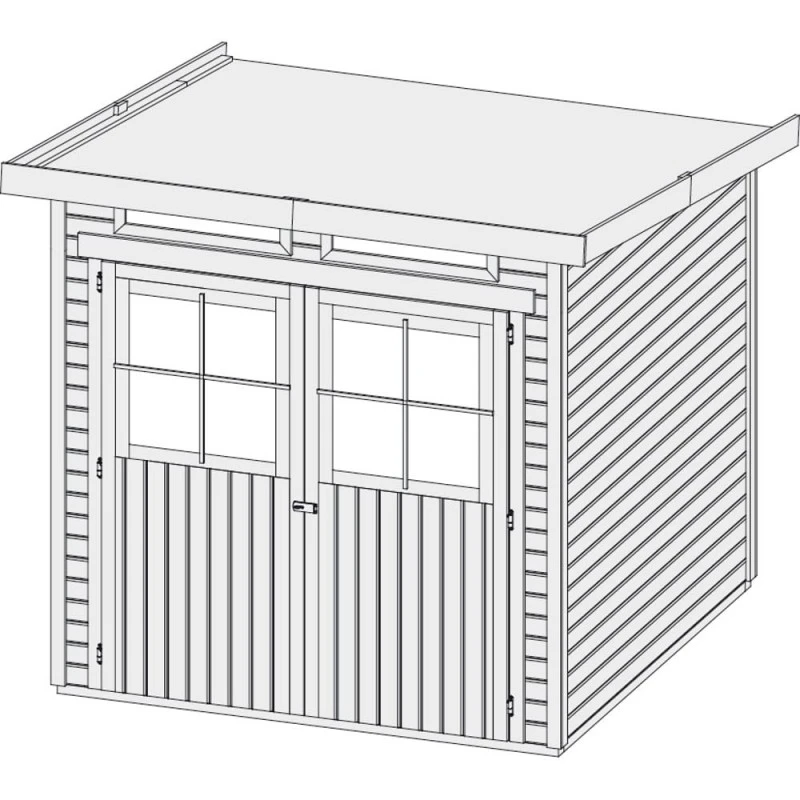 Abri De Jardin En Bois Vitrifié Gris 19mm 4.62m² Glücksburg 3 - Karibu 6 Abri De Jardin En Bois Vitrifié Gris 19mm 4.62m² Glücksburg 3 - Karibu – Image 4
