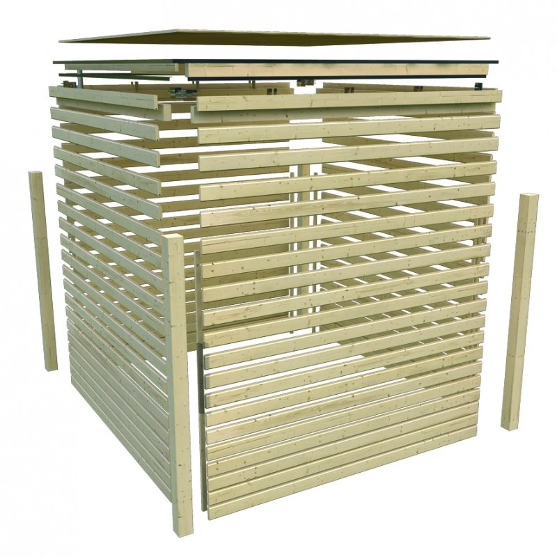 Abri De Jardin En Bois Vitrifié Gris 19mm Qubic 6.05m² - Karibu 7 Abri De Jardin En Bois Vitrifié Gris 19mm Qubic 6.05m² - Karibu – Image 5