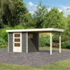 Abri De Jardin En Bois Gris Terre 4,62m² Freiburg 2 Avec Appentis De 2,40 M - Karibu 1 Abri De Jardin En Bois Gris Terre 4,62m² Freiburg 2 Avec Appentis De 2,40 M - Karibu -Abri De Jardin abri de jardin en boisgris terre 462m freiburg 2 avec appentis de 240 m karibu