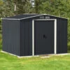 Abri De Jardin En Métal Anthracite 6,34m² - DURAMAX + Kit D'ancrage