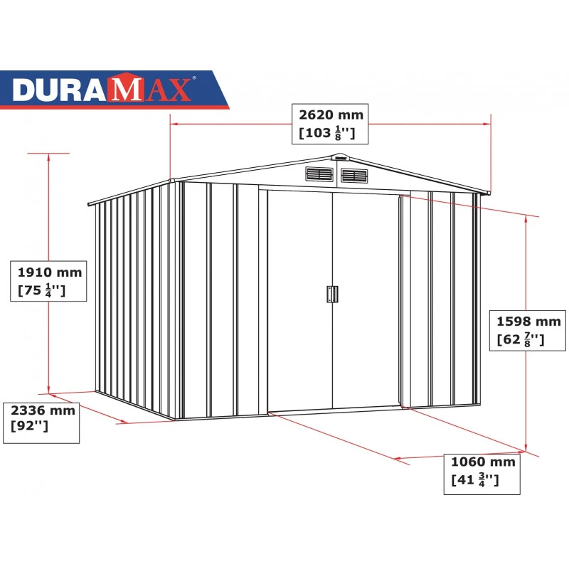 Abri De Jardin En Métal Anthracite 6,34m² - DURAMAX + Kit D'ancrage 5 Abri De Jardin En Métal Anthracite 6,34m² - DURAMAX + Kit D'ancrage – Image 3