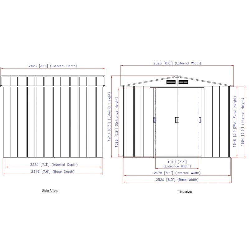 Abri De Jardin En Métal Anthracite 6,34m² - DURAMAX + Kit D'ancrage 6 Abri De Jardin En Métal Anthracite 6,34m² - DURAMAX + Kit D'ancrage – Image 4