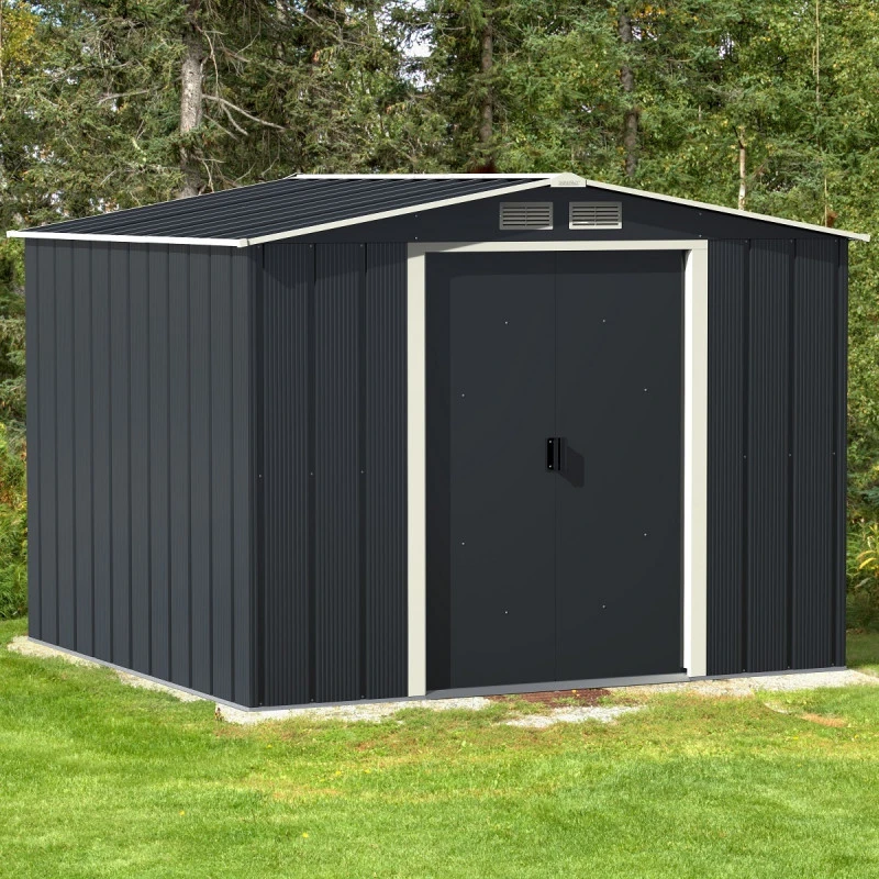 Abri De Jardin En Métal Anthracite 6,34m² - DURAMAX + Kit D'ancrage 3 Abri De Jardin En Métal Anthracite 6,34m² - DURAMAX + Kit D'ancrage