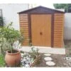 Abri De Jardin En Métal Aspect Bois 4,6m² + Kit D'ancrage - X-METAL 2 Abri De Jardin En Métal Aspect Bois 4,6m² + Kit D'ancrage - X-METAL -Abri De Jardin abri de jardin en metal aspect bois 46m kit d ancrage x metal