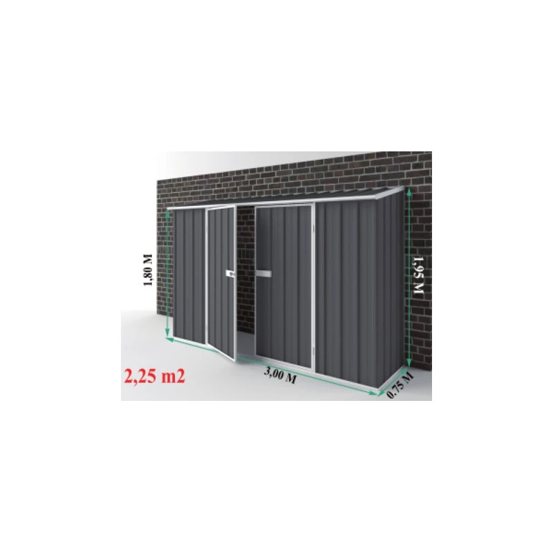 Abri De Jardin En Métal Colorbond Gris Compact 2,25m² EASYSHED 5 Abri De Jardin En Métal Colorbond Gris Compact 2,25m² EASYSHED – Image 3