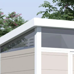 Abri De Jardin En Résine 4,10m² Beige Toit Monopente Skylight + Plancher - Jobu -Abri De Jardin abri de jardin en resine 410m beige toit monopente skylight plancher jobu 2