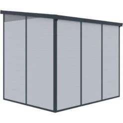 Abri De Jardin En Résine 4,10m² Gris Clair Toit Monopente Skylight + Plancher - Jobu -Abri De Jardin abri de jardin en resine 410m gris clair toit monopente skylight plancher jobu 2