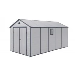 Abri De Jardin En Résine Gris 11m² + Kit De Fondation - JOBU