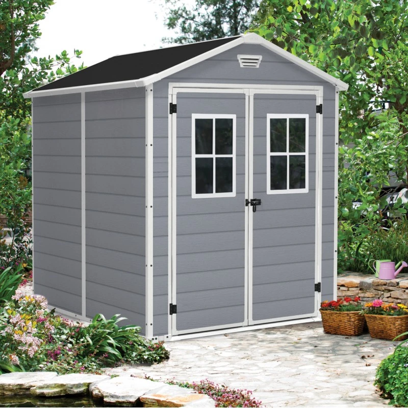 Abri De Jardin En Résine Gris Clair 4,4m² Premium 86 DPF + Plancher Keter 4 Abri De Jardin En Résine Gris Clair 4,4m² Premium 86 DPF + Plancher Keter – Image 2