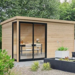 Abri De Jardin Faro 12,25m² En Bois Massif 28mm Avec Double Porte Vitrée - SOLID -Abri De Jardin abri de jardin faro 1225m en bois massif 28mm avec double porte vitree solid 3