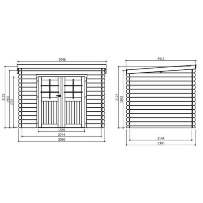 Abri De Jardin Riom 7,09m² En Bois Massif 28mm à Toit Monopente - SOLID 4 Abri De Jardin Riom 7,09m² En Bois Massif 28mm à Toit Monopente - SOLID – Image 2