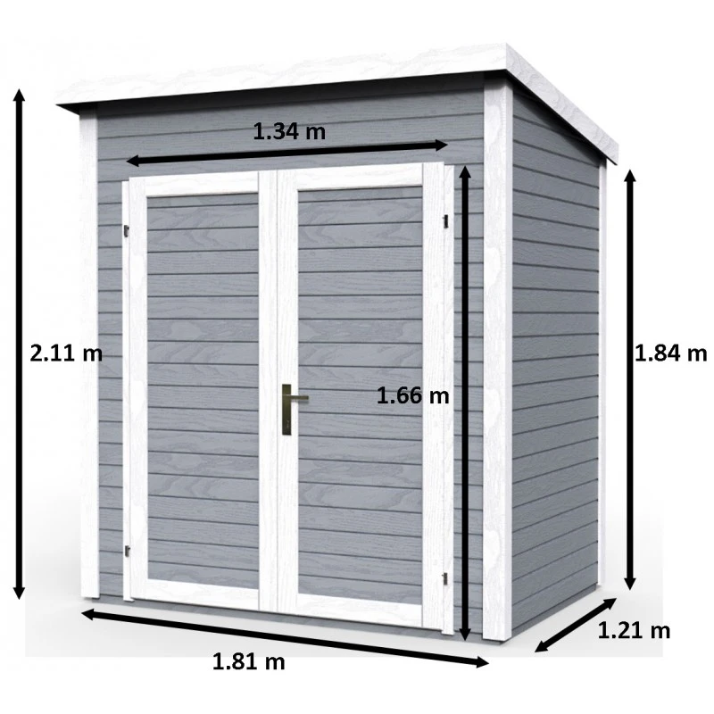 Abri De Jardin Skur 1 2,19m² + Plancher Traité Peint Gris Baltic 4 Abri De Jardin Skur 1 2,19m² + Plancher Traité Peint Gris Baltic – Image 2