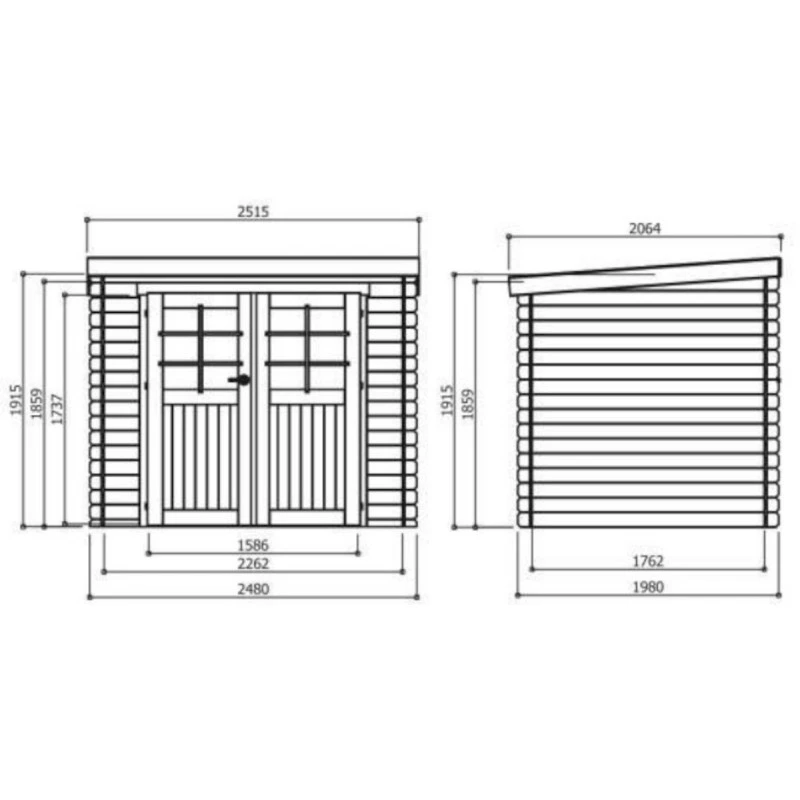 Abri De Jardin Stendal 4,91m² En Bois Massif 19mm à Toit Monopente - SOLID 4 Abri De Jardin Stendal 4,91m² En Bois Massif 19mm à Toit Monopente - SOLID – Image 2