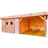 Abri Toit Plat En Douglas DINAN 20,64m² Madriers 28mm Avec Terrasse + Toiture Bac Acier - HABRITA -Abri De Jardin abri dinan 2064m en madriers douglas 28mm avec terrasse habrita