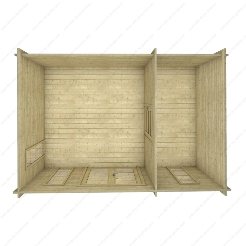 Abri En Bois Cloisonné 15m² MODERNE - Madriers 28mm Gardy Shelter 6 Abri En Bois Cloisonné 15m² MODERNE - Madriers 28mm Gardy Shelter – Image 4
